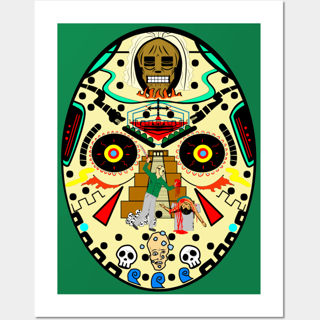 Aztec Jason Mask Wall Art by DougSQ